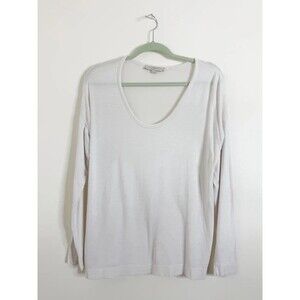 LOFT Women’s White Long Sleeve Scoop Neck Top Size Large